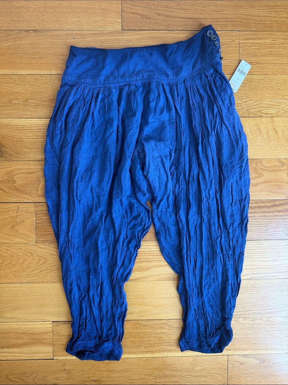 NEW Anthropologie Blue Lightweight cropped Harem Pants